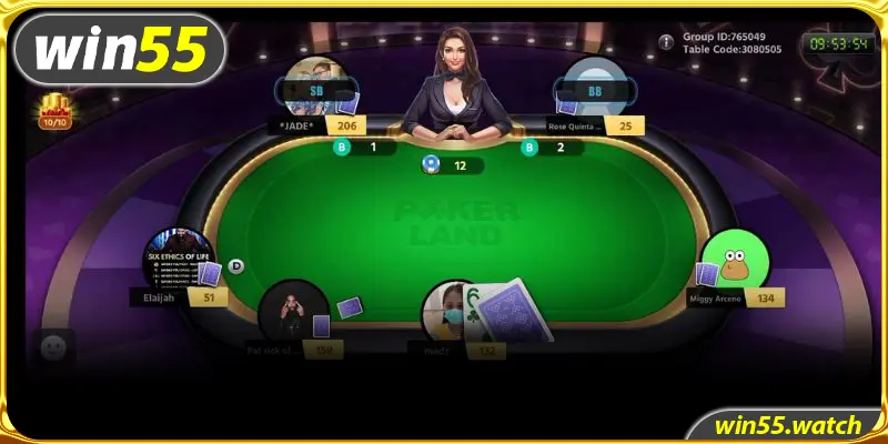 Hướng dẫn chơi Poker tại Win55 chi tiết qua từng vòng