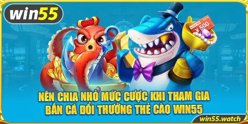 Nên chia nhỏ mức cược khi tham gia Bắn cá đổi thưởng thẻ cào Win55